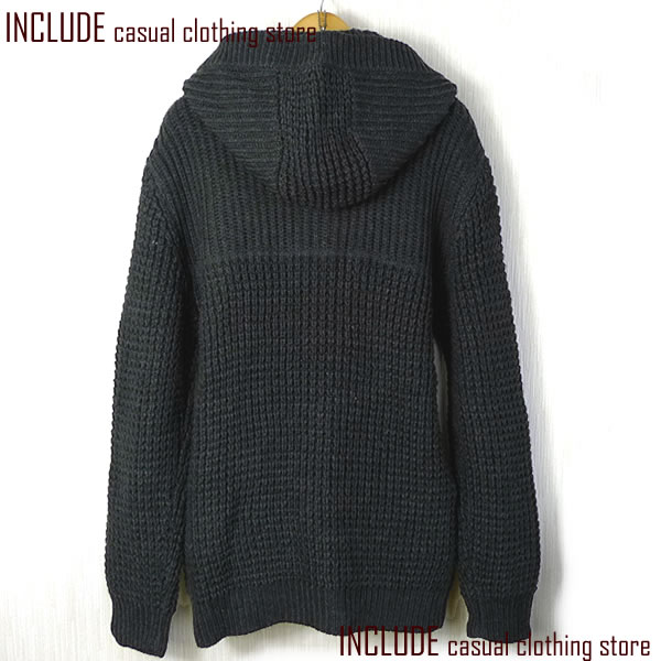 送料無料ニットダッフルコート◇L新品即有グレーメンズJKT