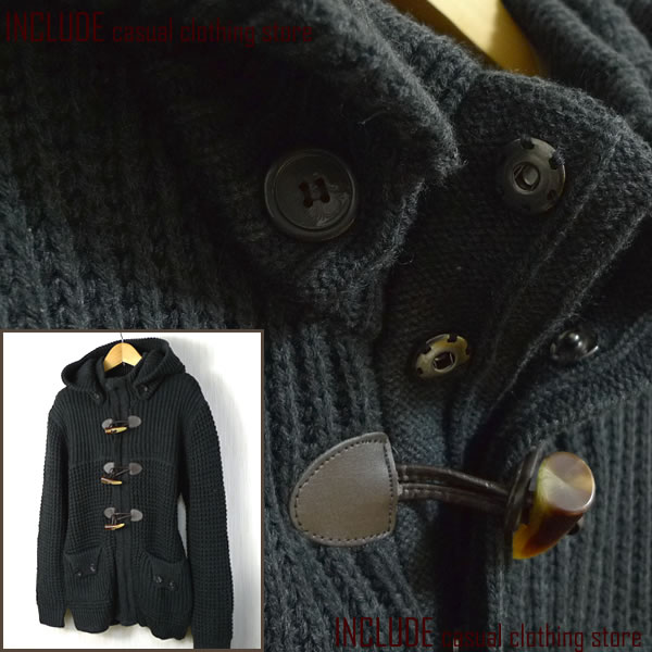 送料無料ニットダッフルコート◇L新品即有グレーメンズJKT