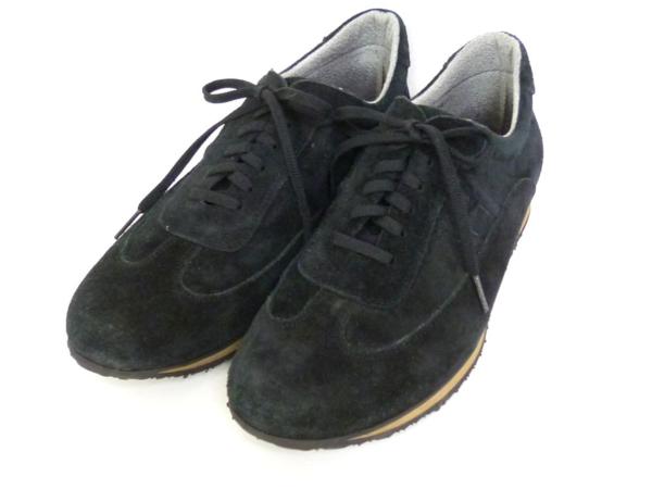 ★C738 エルメス スエード スニーカー クイック 黒 メンズ 26★