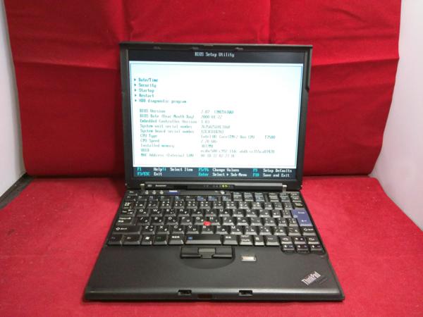 【Lenovo】ThinkPad X61 Core2D T7500/3G/HDD無/キー文字消え;