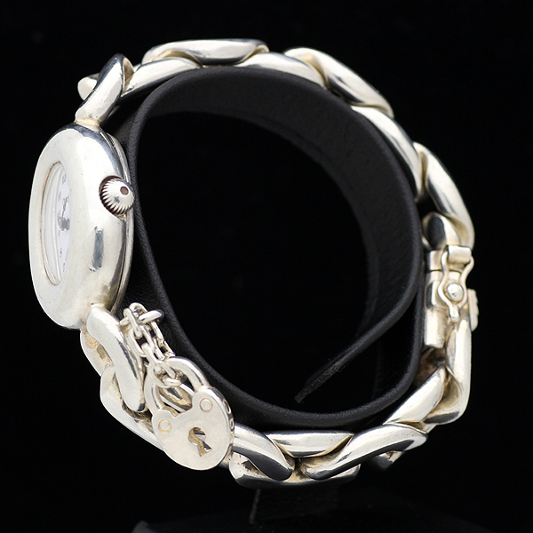 美品・稼働品オブレイ Obrey ハンドメイド バングル 925 クォーツ