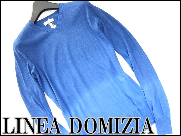 新品 ダーバン グラデーションカラーハイゲージニットM青★I9774