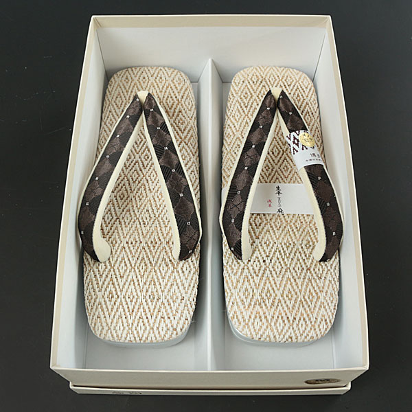 【和遊館】ZKw166　『東京浅草』生平麻・博多帯地夏用高級草履M