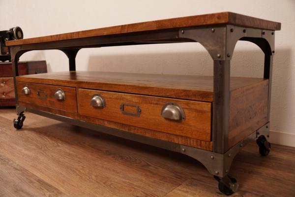 ☆1円～北欧調ウッド テレビボード ヴィンテージ風　A7435