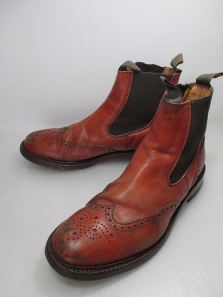 BEN　CHMARK:27.5cm:サイドゴアブーツ:茶:BT006⑥