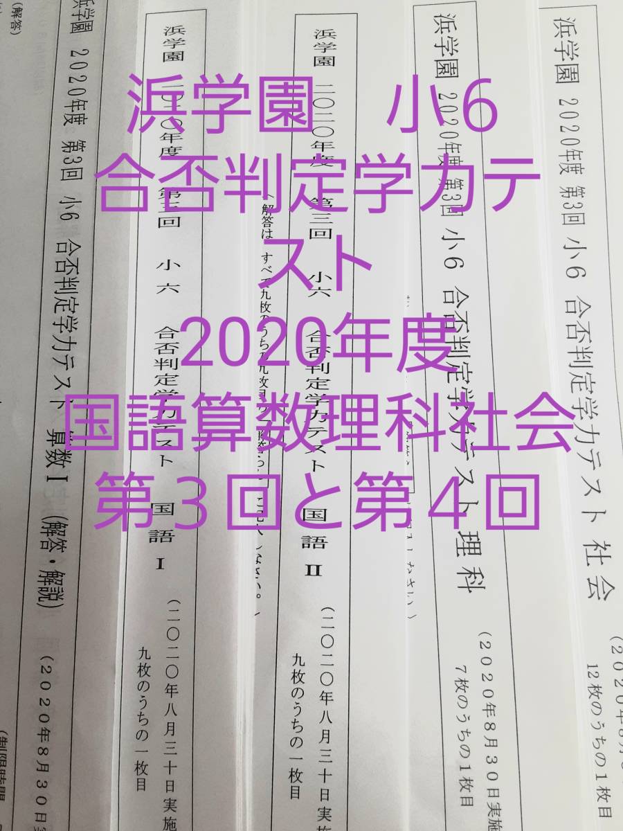 浜学園 公開学力テスト 小6 小6 合否判定学力テスト 国語 国語⁄