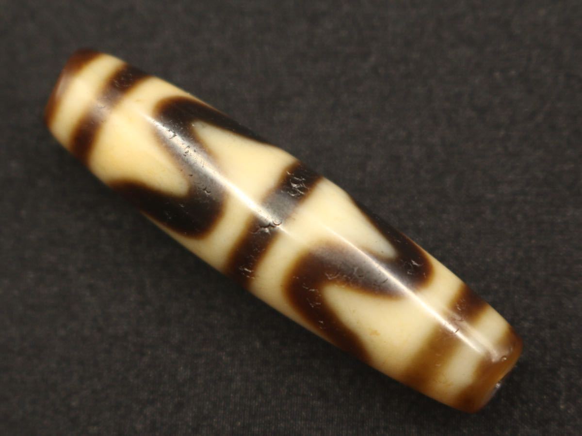 本物 天珠 チベット ジービーズ 「虎牙天珠」Dzi beads ジービーズ