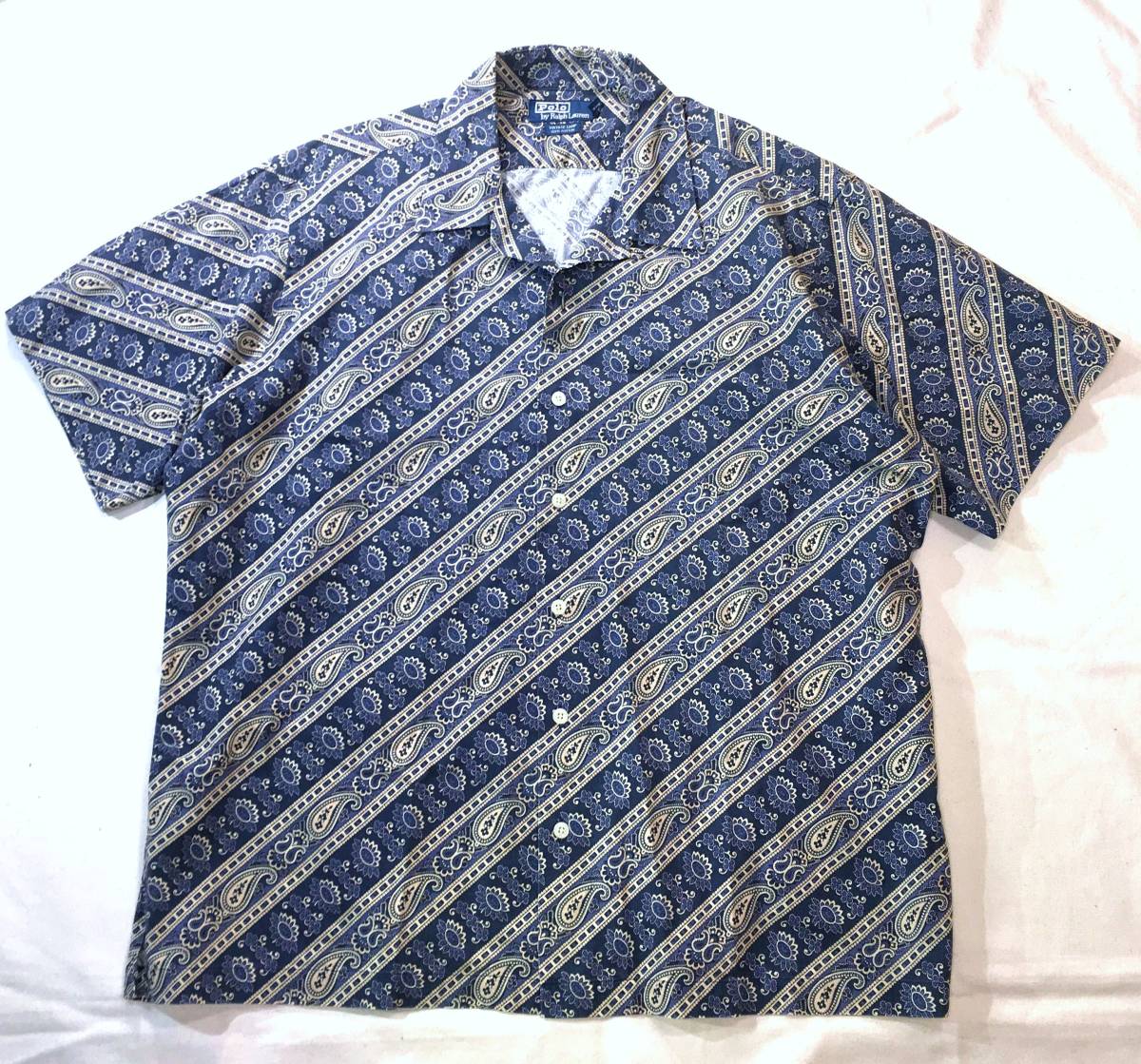 美品 90s ポロ ラルフローレン VINTAGE CAMP コットン オープンカラー 