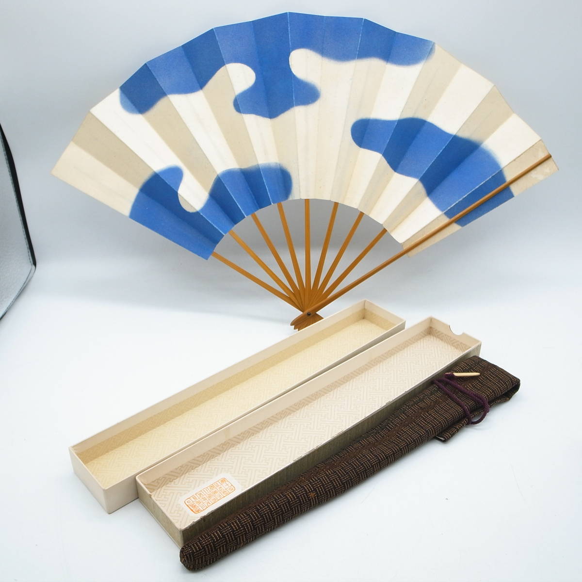 舞扇 能扇 扇子 1052⁄京都十松屋福井謹製 仕舞 桜 両面 袋⁄