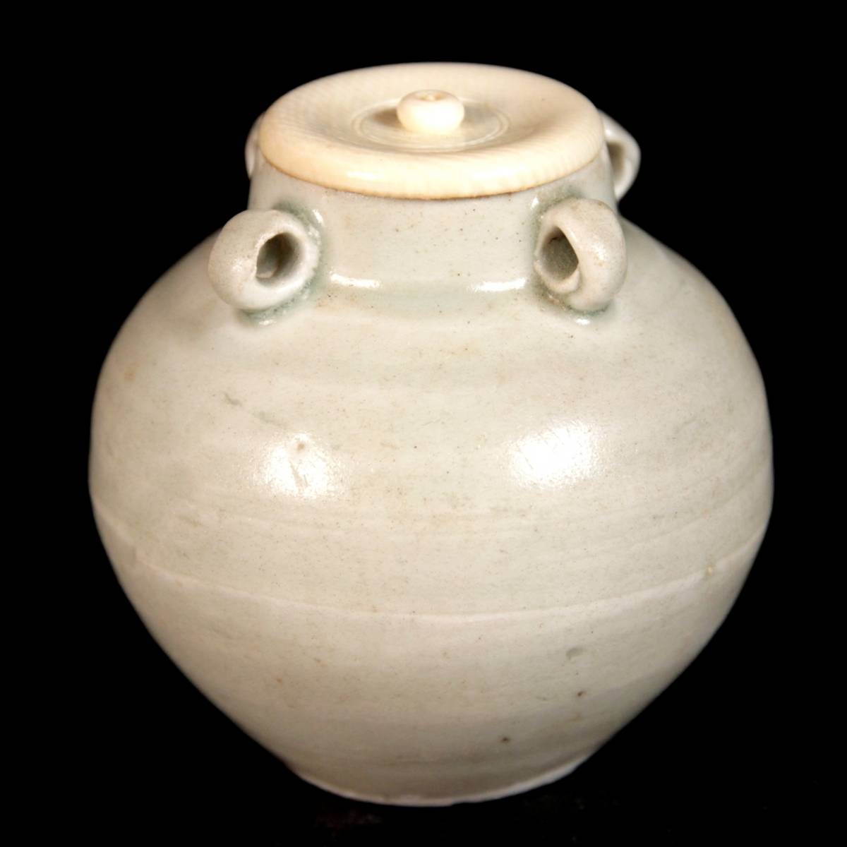 李朝時代 白磁雨漏り手丸壺 朝鮮美術 ⑩