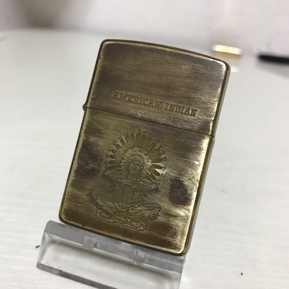 Zippo Lighter Indian Brass - Chief ZIPPO Barrett Smythe American 