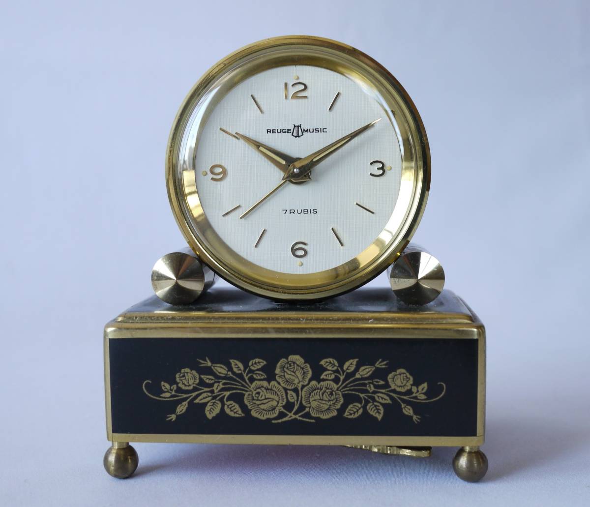 リュージュ オルゴール 60弁 12曲 時計付き クォーツ 目覚まし時計