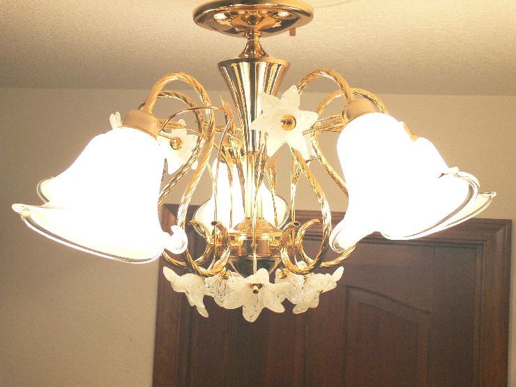 イタリア製 シャンデリア☆ベネチアン ムラノ ガラスシェード☆松下電工ドルーチェ イタリア製 シャンデリア☆ベネチアン ムラノ ガラスシェード☆松下