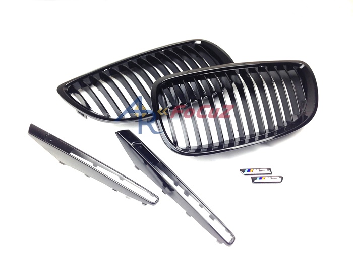 在庫有即発送 BMW E92 E93 M3用 フロントグリル＋サイドマーカー 光沢黒 ABS樹脂製