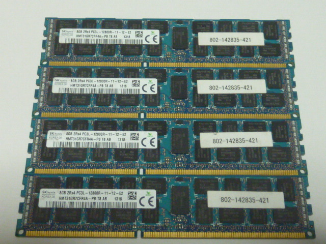 大得価，定番人気 メモリ サーバーパソコン用 低電圧 1.35V SK hynix PC3L-12800R DDR3L-1600R ECC Registered 8GBx4枚 合計32GB 起動確認済 ①(8GB)｜売買されたオークション情報、yahooの商品情報をアーカイブ公開 - オークファン DIMM