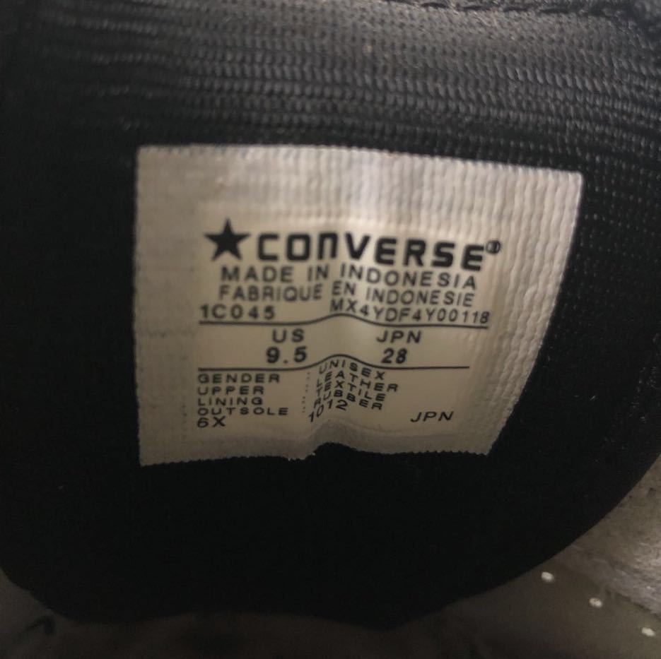 1C045☆【ONE STAR ワンスター レザースニーカー】28センチ CONVERSE コンバース US9ハーフ オールスター US規格 黒 ビンテージ ブラック コンバース ONE J 靴 厚底 星形ロゴが輝く新世代スニーカー、その魅力を深