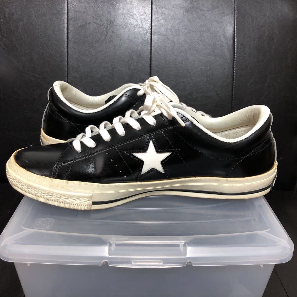 1C045☆【ONE STAR ワンスター レザースニーカー】28センチ CONVERSE コンバース US9ハーフ オールスター US規格 黒 ビンテージ ブラック コンバース ONE J 靴 厚底 星形ロゴが輝く新世代スニーカー、その魅力を深