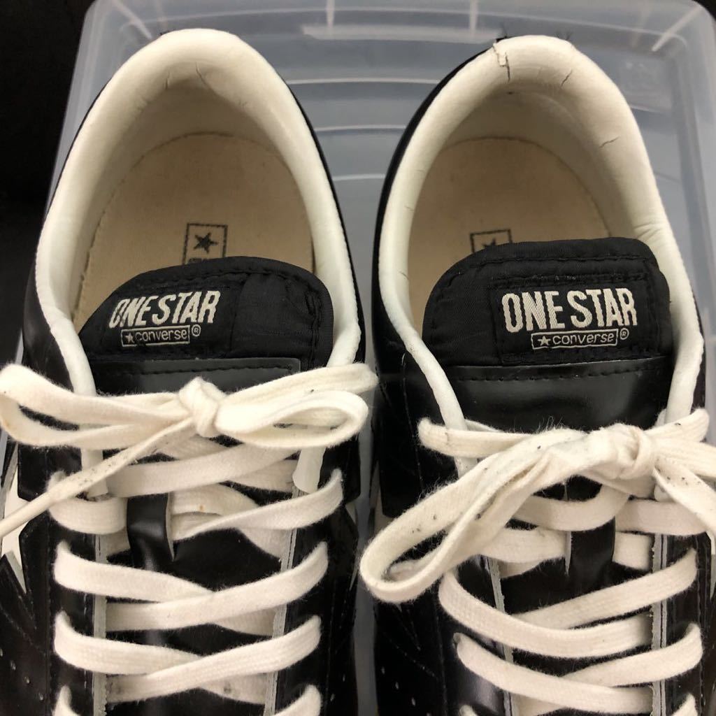 1C045☆【ONE STAR ワンスター レザースニーカー】28センチ CONVERSE コンバース US9ハーフ オールスター US規格 黒 ビンテージ ブラック コンバース ONE J 靴 厚底 星形ロゴが輝く新世代スニーカー、その魅力を深