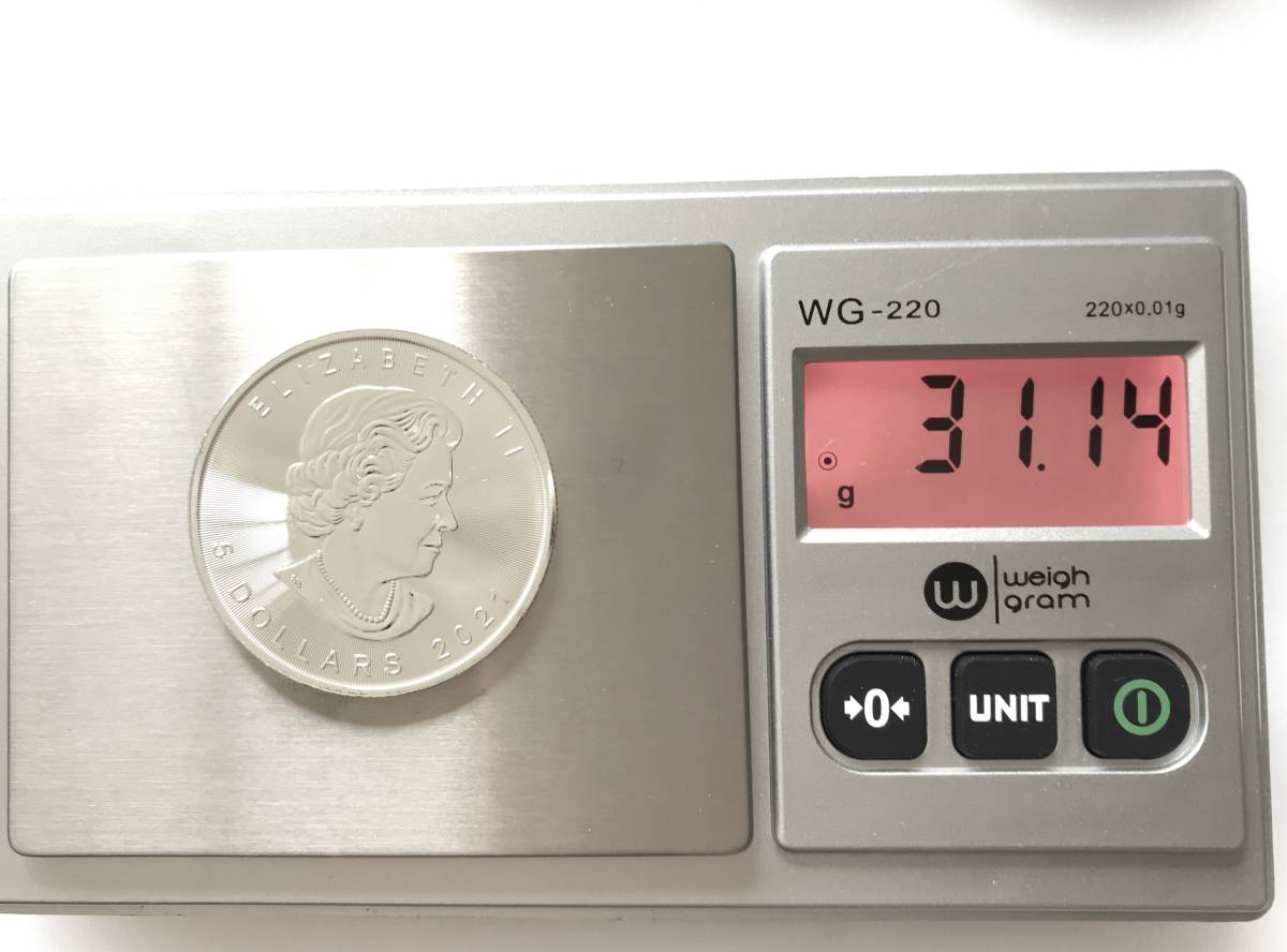 新品 カナダ メイプル 銀貨 2021年 1oz 純銀 31.1g カナダ王室造幣局