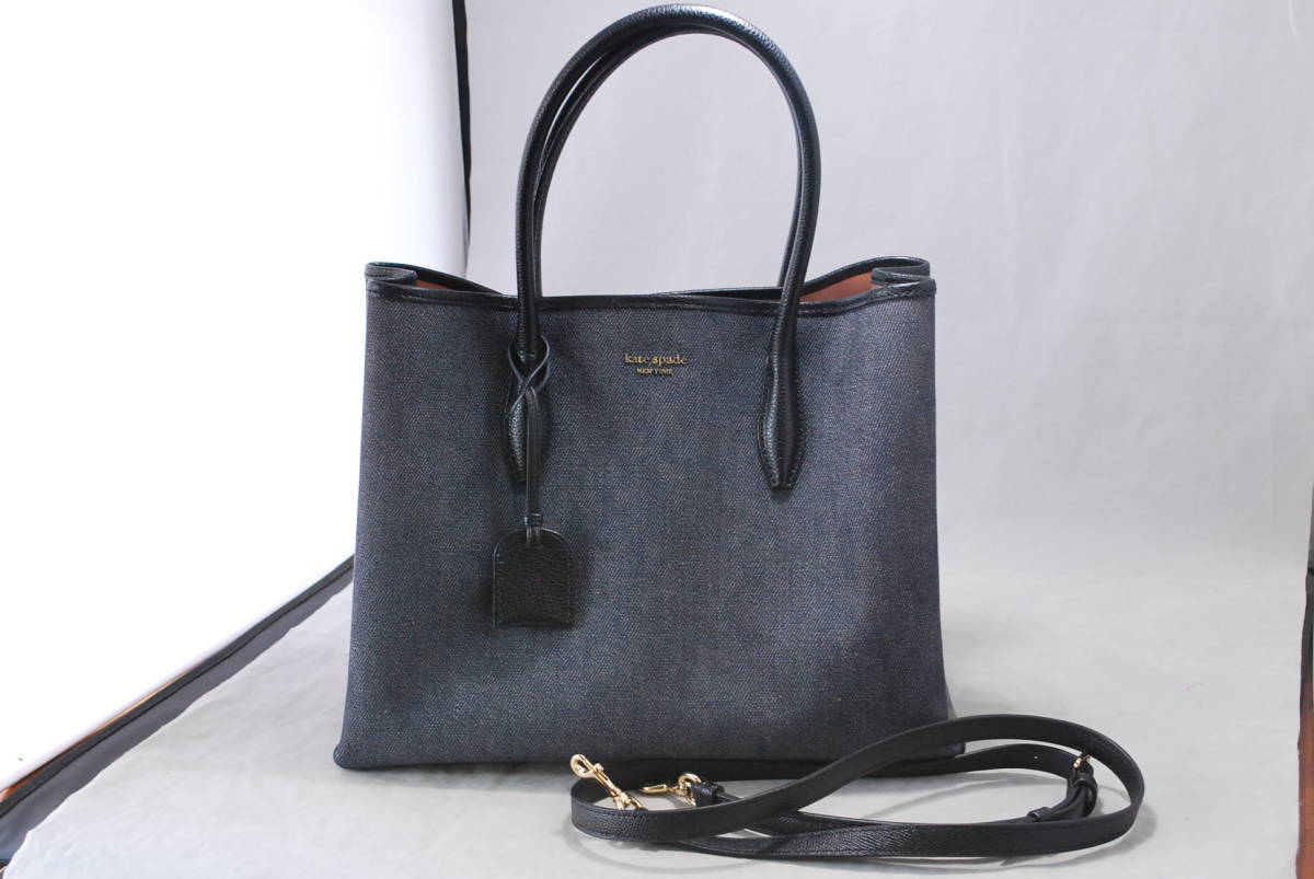 2025，最新作 ケイトスペード kate spade 2wayバッグ デニム/レザー インディゴブルー(ハンドバッグ)｜売買されたオークション情報、yahooの商品情報をアーカイブ公開 - オークファン かばん、バッグ