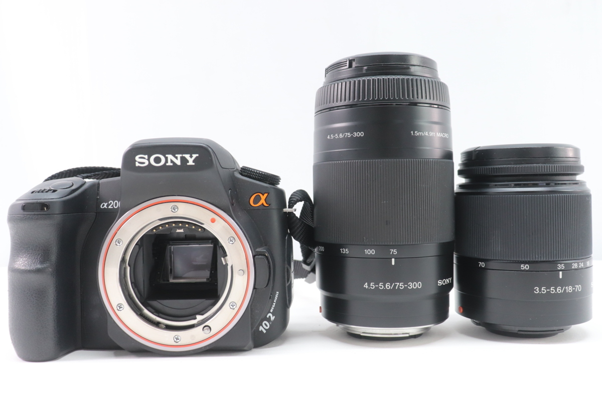 SONY ソニー A200 SONY MACRO LENS 75-300mm F4.5-5.6 DT 18-70mm F3.5