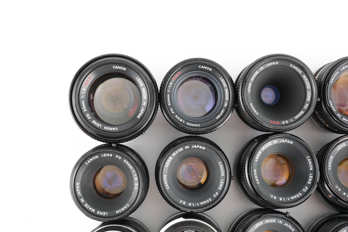 Canon キャノン FD FL 単焦点レンズ 13本セット 20767 3 37点まとめ Canon キヤノン FD FL 28mm 35mm 50mm 55mm F1.2