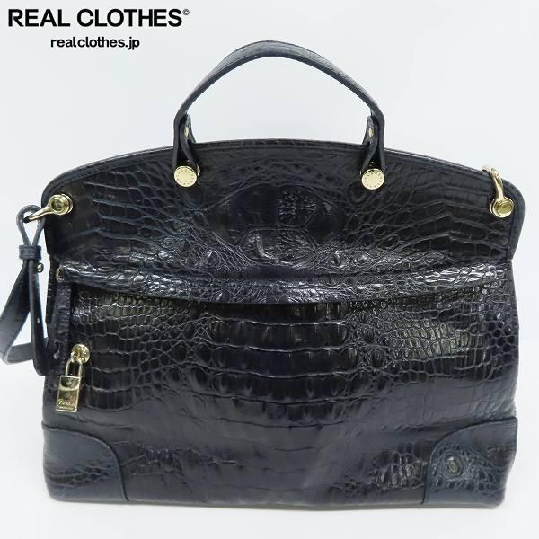 FURLA クロコ型押し 2WAY ミニボストンバッグ フルラ(FURLA) ボストン 