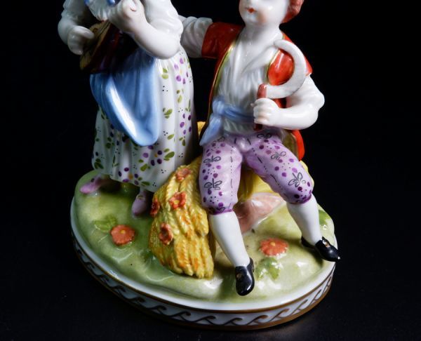 e1599【アンティーク 陶磁器人形】SP ドレスデン カール・ティーメ工房