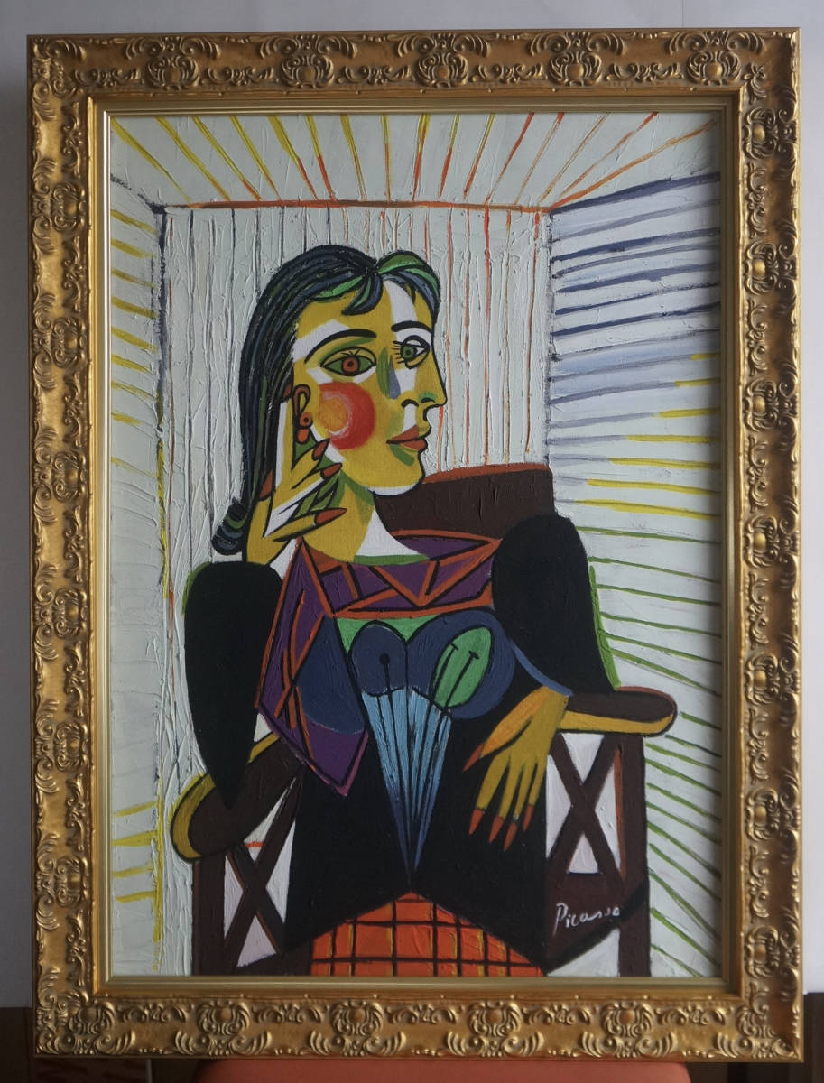 Artworks パブロ ピカソ 座る女 ドラ マール 1937年 70x50cm 肉筆 油彩 原画 シカゴ老舗画廊認証 人物画 売買されたオークション情報 Yahooの商品情報をアーカイブ公開 オークファン Aucfan Com