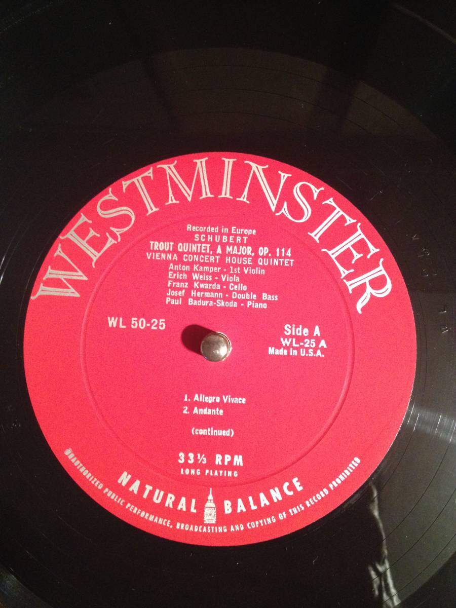 米Westminster WL50-25　シューベルト「ます」　スコダ　ウィーン・コンツェルトハウス四重奏団 米Westminster ウィーン シューベルト「ます」 Konzerthaus)弦楽四重奏団 ウィーン・コンツェルトハウス四重奏団 ブラームス＆シューベルト：弦楽四重奏曲&frasl;ウィーン・コンツェルトハウス四重奏団