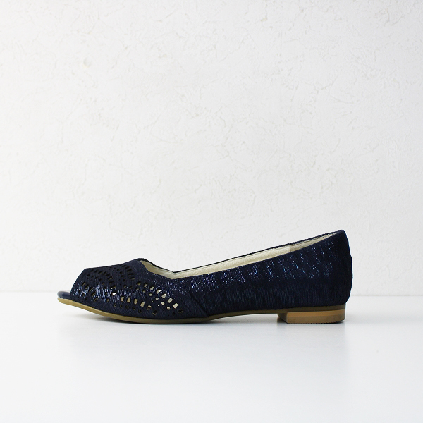 REGAL リーガル カットワークオープントゥ フラットパンプス 22.5cm/ ネイビー ローヒール【2400012450745】 フラットパンプス REGAL REGAL｜リーガルコーポレーション公式オンラインショップ ベージュ 黒 リーガル（形状（つま先）オープントゥ）（パンプス