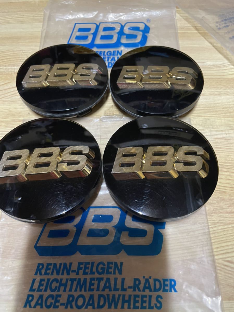 BBS センターキャップ 4個セット ゴールド ブラック ホイールキャップ 