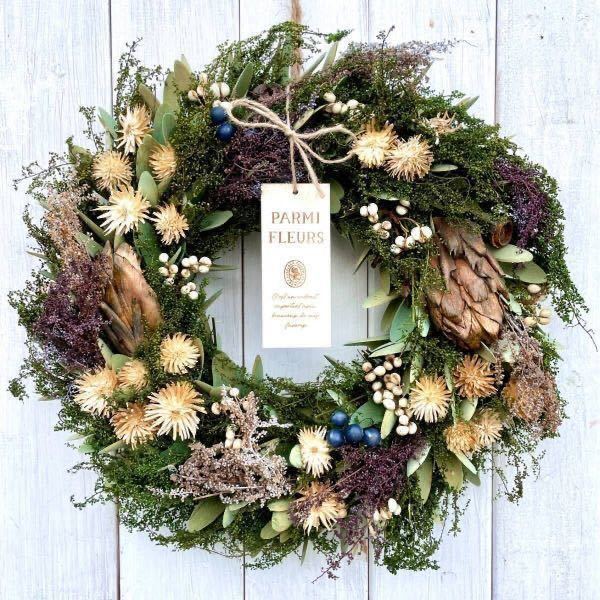 最新 フラワーリース(オールシーズン。超特大サイズ55) フラワーリース