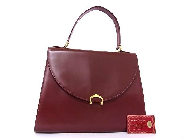 1円 レザー Cartier b3307uh ボルドー系 □極美品 1円 ■極美品■ Cartier カルティエ マストライン レザー ゴールド金具 ワンハンドルバッグ ハンドバッグ レディース ボルドー系 S2883QM