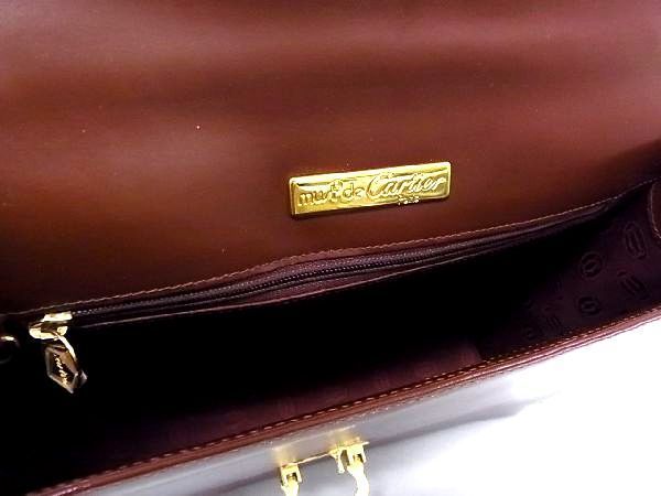 1円 レザー Cartier b3307uh ボルドー系 □極美品 1円 ■極美品■ Cartier カルティエ マストライン レザー ゴールド金具 ワンハンドルバッグ ハンドバッグ レディース ボルドー系 S2883QM