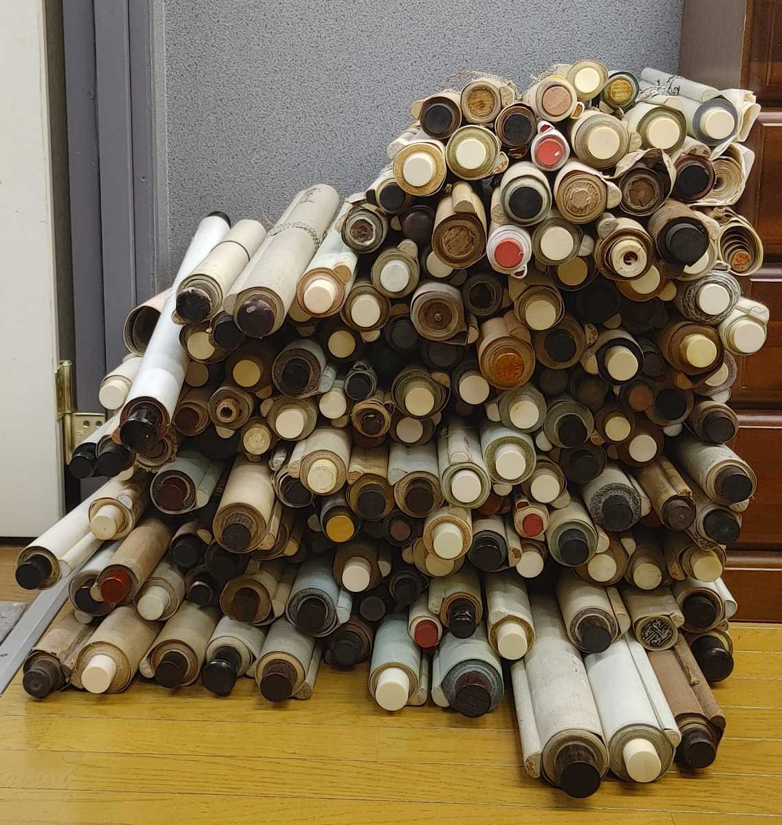 ◇ 茶道具 掛軸 茶掛 【 画賛 山葡萄 真味只是淡 】 前大徳 藤井誡堂