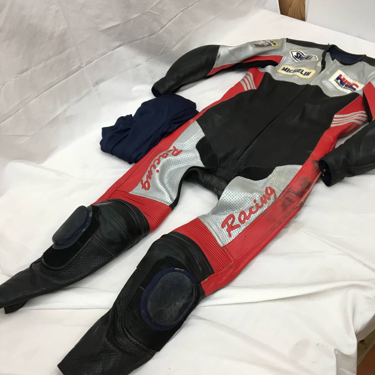 MFJ公認】F-ONE RACING レーシングスーツ 中古 革ツナギ バイク 