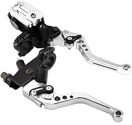【送料無料】 ★色:シルバー★ 6段階調整 バイク用 マスターシリンダーリザーバーレバー バイクブレーキクラッチ マスターシリンダー