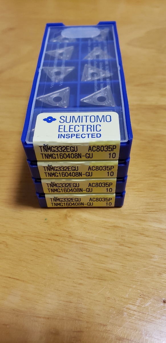 1円スタート 新品 住友チップ TNMG160408N-GU AC8035P 4ケースセット 旋盤加工チップ スミトモ Sumitomo