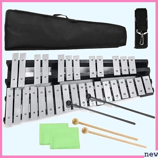 新品☆ayevk 鉄琴/折りたたみ式/30音/グロッケン/卓上/木製ベー ング