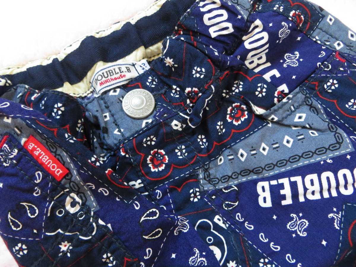 スカート 新品☆ミキハウス DOUBLE.B【 ダブルビー】 ペイズリー柄の 