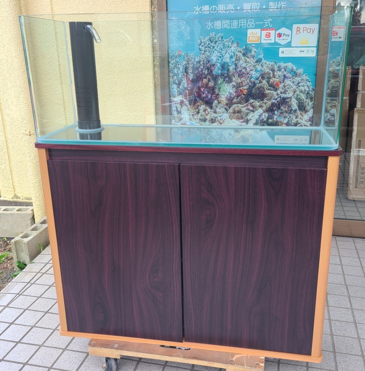 豪華3点 90㎝×30㎝×36㎝オールガラス オーバーフローセット (曲げ 豪華3点 90㎝×30㎝×36㎝オールガラス オーバーフローセット (曲げ
