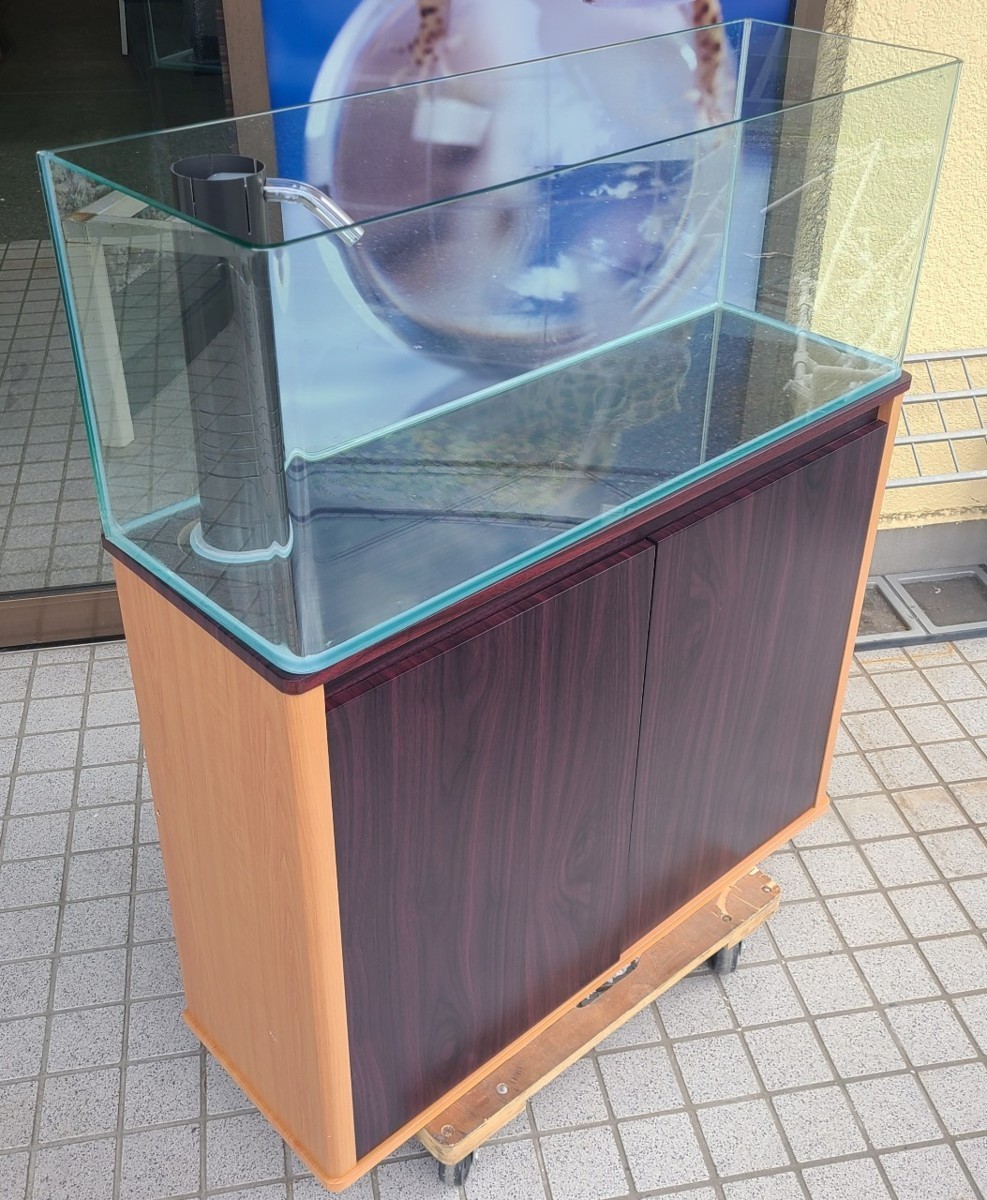中古オールガラス水槽➕ガラス製オーバーフロー水槽 豪華3点 90㎝×30㎝×36㎝オールガラス オーバーフローセット （曲げ