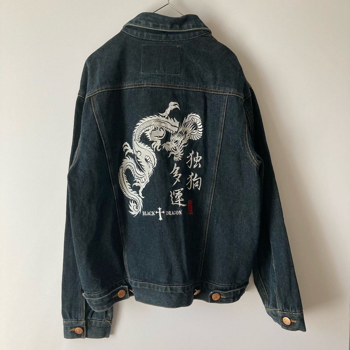 DOGTOWNドッグダウンGジャンデニムジャケットxlXLビンテージ刺繍長袖龍 