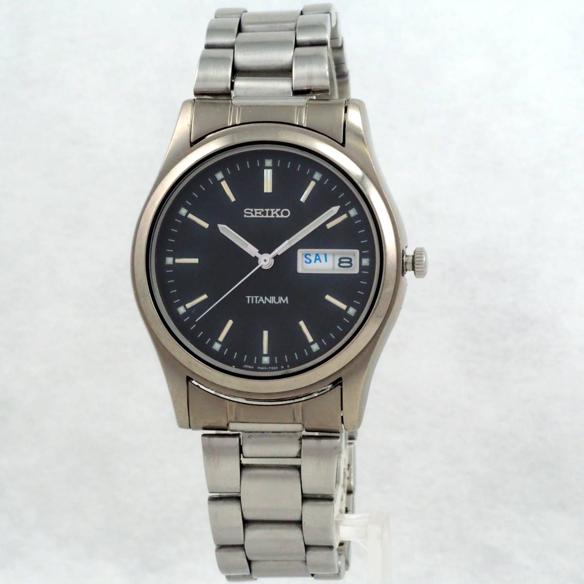 稼働 難あり セイコーSEIKO メンズ クォーツ 3針デイデイト 37mm 