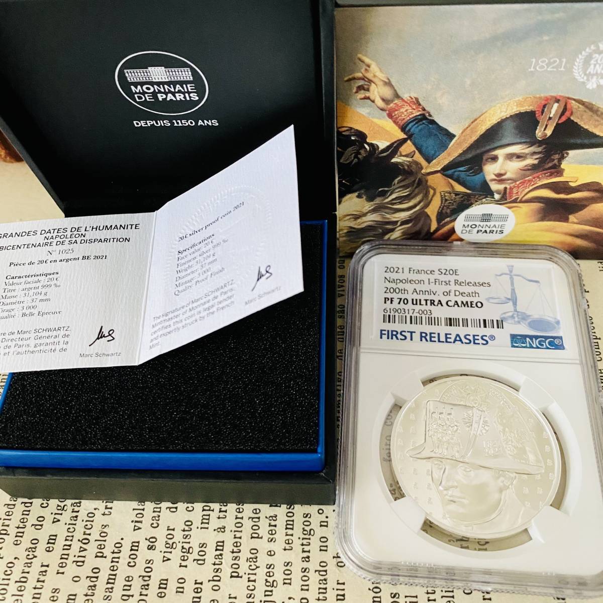 ☆NGC☆最高鑑定☆2021 PF70 ウルトラカメオ フランス 銀貨 10ユーロ 