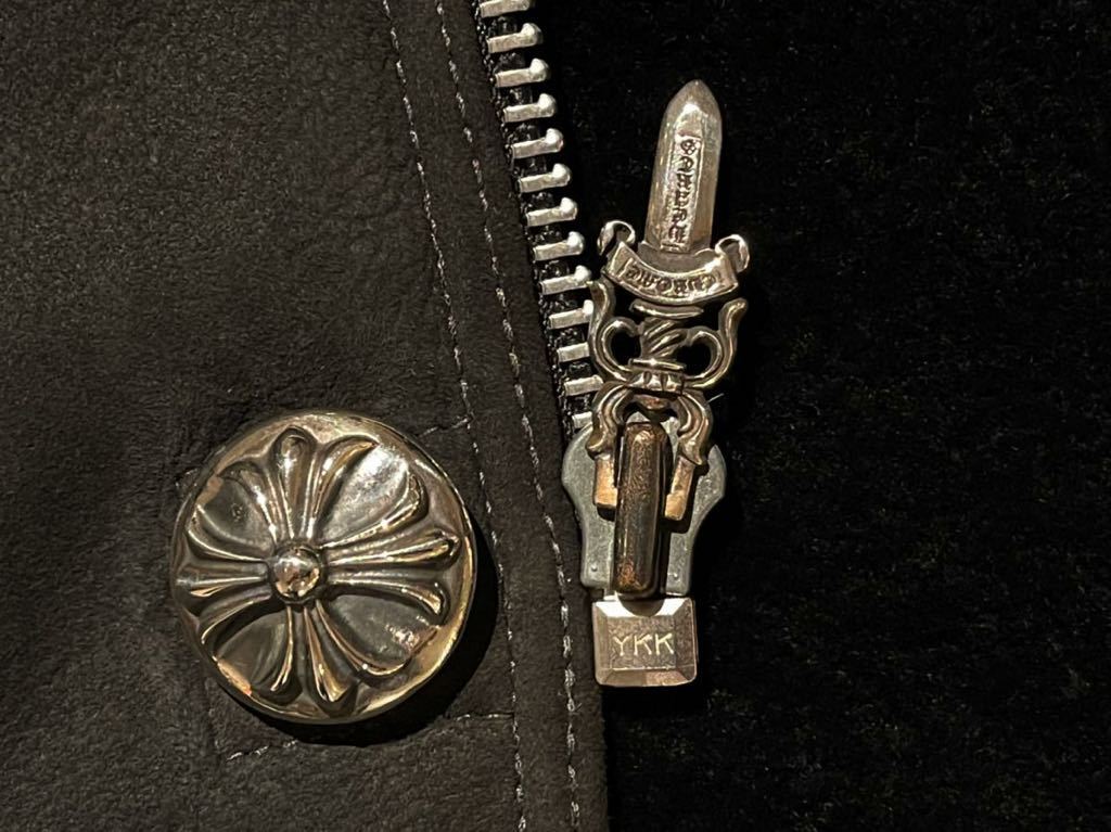 クロムハーツ Chrome Hearts 特大クロスボタン ムートン コート S