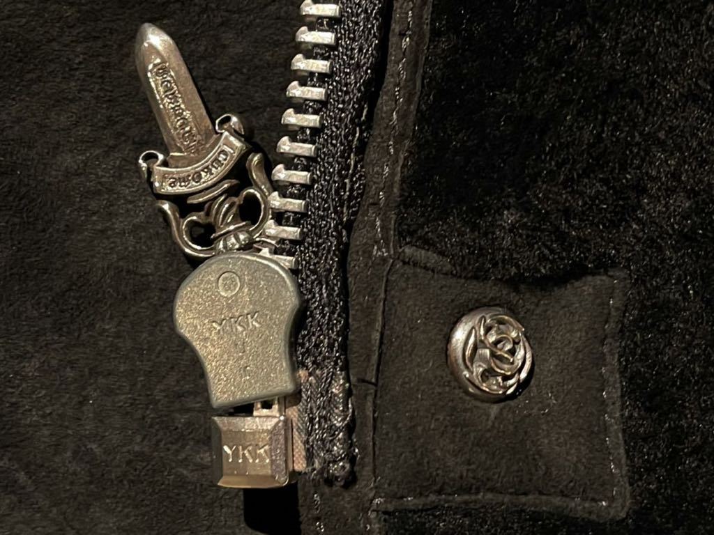 クロムハーツ Chrome Hearts 特大クロスボタン ムートン コート S