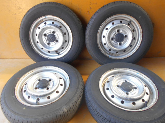 ET4403 スズキ 純正鉄ホイール 夏タイヤ 135/80R12 4本セット 溝有 