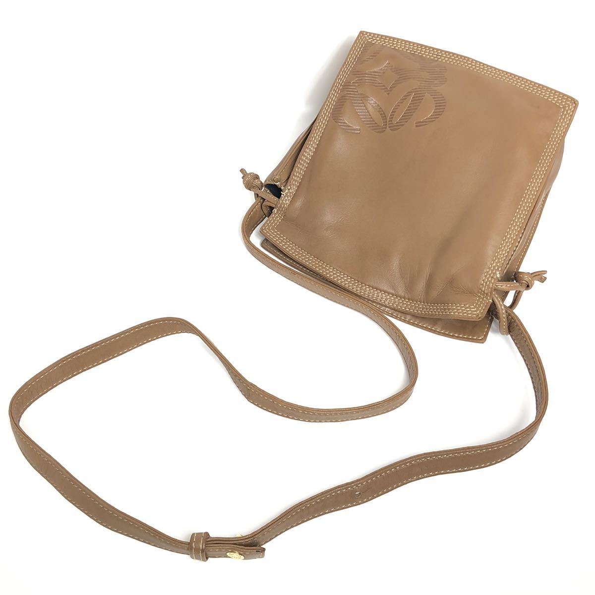 LOEWE ロエベ ショルダーバッグ ナッパレザー アナグラム ブラウン 